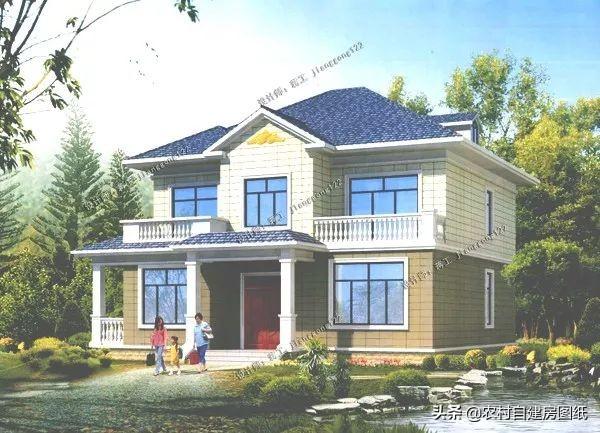 占地面積176平方米二層農(nóng)村別墅設(shè)計(jì)圖，7間臥室多露臺(tái)，足夠三代同堂同住