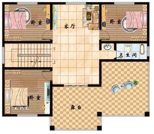 三層半農(nóng)村自建別墅建筑施工圖，13x10米，平屋頂大露臺設(shè)計(jì)