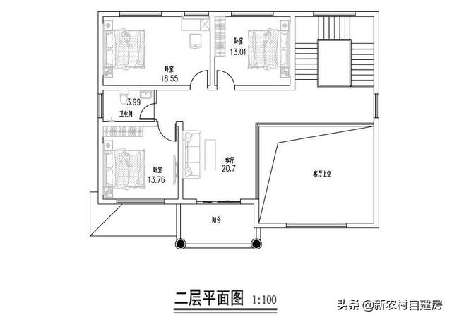 介紹一款農(nóng)村2層自建房設(shè)計(jì)圖，整棟別墅層次感十足。