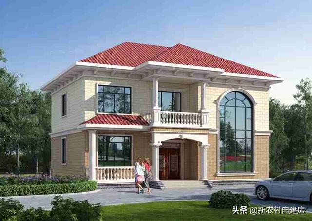 介紹一款農(nóng)村2層自建房設(shè)計(jì)圖，整棟別墅層次感十足。