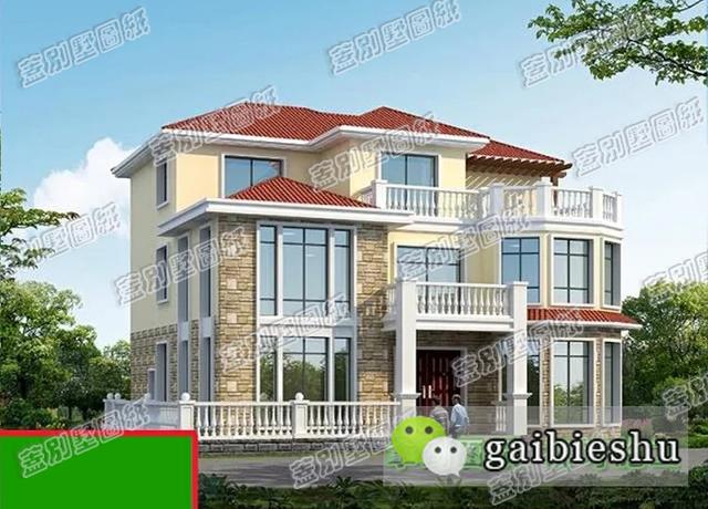 這款三層別墅設計頗具特色，多面體結構設計帶有多各窗戶，外觀漂亮