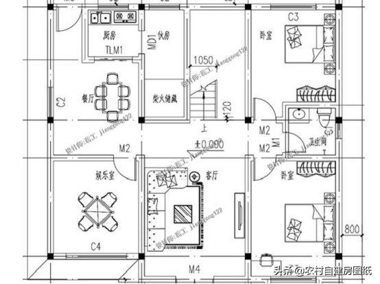 這套帶柴火灶和堂屋二層小別墅設(shè)計圖，讓你有面子還住的舒適
