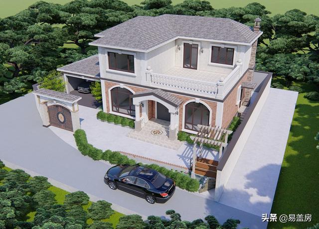 二層農(nóng)村別墅設(shè)計(jì)圖，建成就是村里的標(biāo)桿別墅