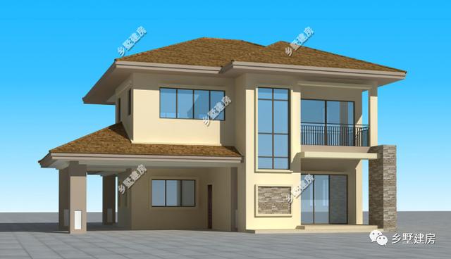 現(xiàn)代風(fēng)農(nóng)村別墅設(shè)計(jì)圖，簡(jiǎn)單中不失大氣，有很強(qiáng)的設(shè)計(jì)感。