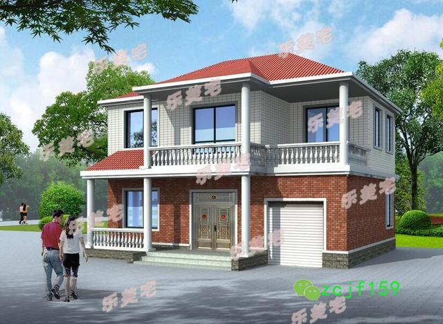 帶車(chē)庫(kù)鄉(xiāng)村二層別墅設(shè)計(jì)圖片，好看又簡(jiǎn)單，舒適性好