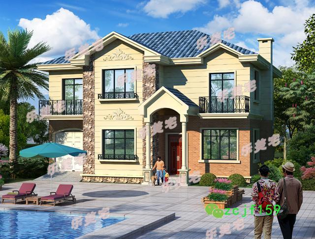 帶車(chē)庫(kù)鄉(xiāng)村二層別墅設(shè)計(jì)圖片，好看又簡(jiǎn)單，舒適性好