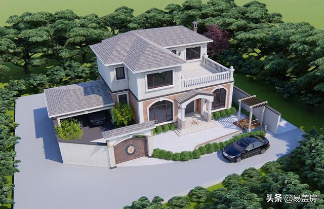 占地130平方米二層歐式自建別墅設(shè)計(jì)圖，在村里建一棟，人人見了都夸好！