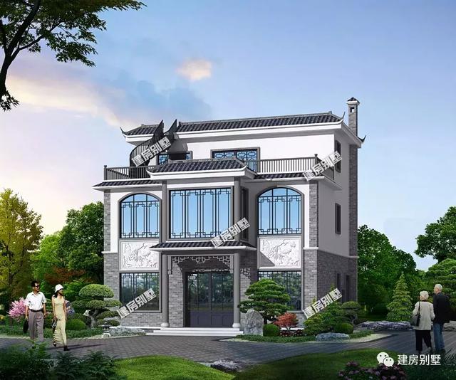 中式風(fēng)格設(shè)計(jì)的兩棟自建房設(shè)計(jì)圖，帶給人很不一般的感覺(jué)