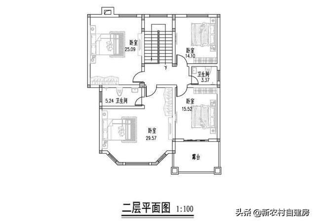 這樣的二層別墅設計圖，外觀大氣不談，主要是舒適！