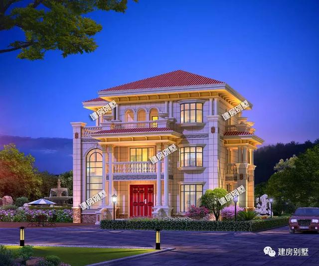 豪華的兩棟農(nóng)村別墅設(shè)計(jì)圖，不看布局，這外觀我就打滿分！
