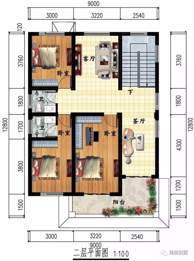 面寬8-9米的兩層自建房設(shè)計(jì)圖，造價(jià)較低，外觀美布局實(shí)用