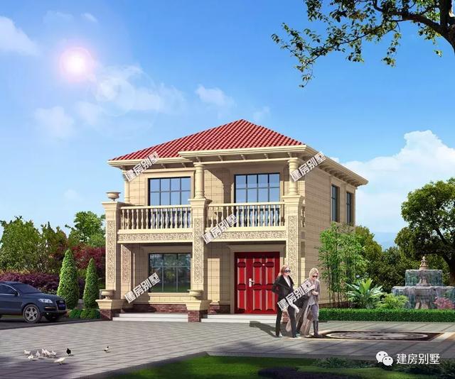 面寬8-9米的兩層自建房設(shè)計(jì)圖，造價(jià)較低，外觀美布局實(shí)用