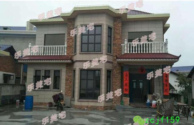 農(nóng)村二層別墅建房實拍圖及全套建筑施工圖，帶夾層車庫，建成效果很棒