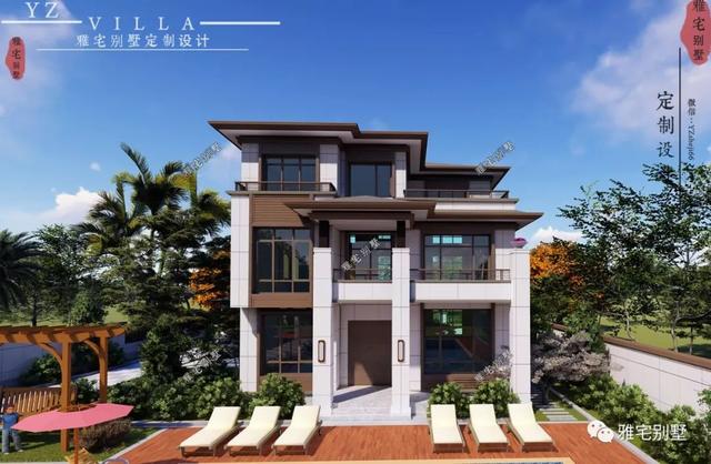 湖南常德劉先生三層新中式別墅設計圖，10.8x12米，感恩母親節(jié)