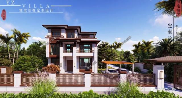 湖南常德劉先生三層新中式別墅設計圖，10.8x12米，感恩母親節(jié)