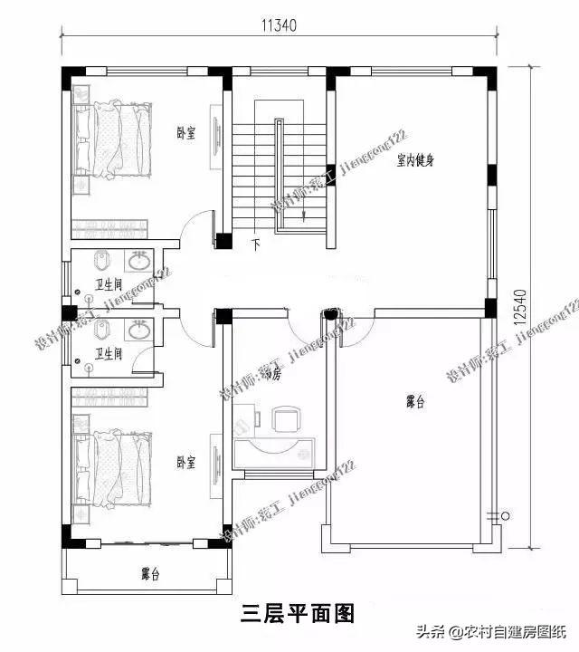 5款帶露臺(tái)設(shè)計(jì)圖的農(nóng)村別墅圖紙，這樣的別墅美景，實(shí)在是一種享受