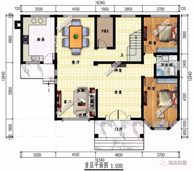 開間16-20米的兩棟自建房設(shè)計圖，室內(nèi)采光很好，外觀造型也非常不錯