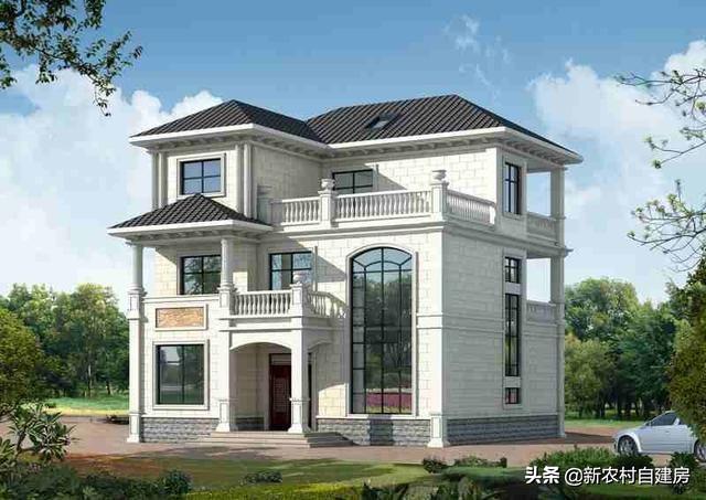 農(nóng)村三層歐式自建房設計圖，外觀簡約大氣、是農(nóng)村建房不錯的選擇！