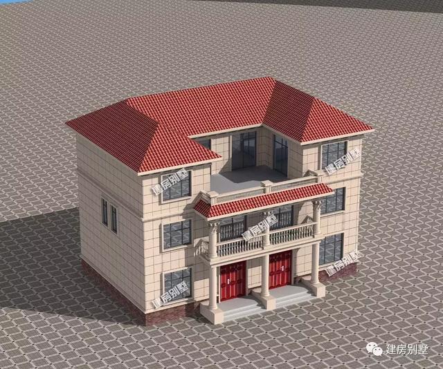 四開間設(shè)計(jì)的三層雙拼別墅設(shè)計(jì)圖，兩戶家庭都有各自的獨(dú)立生活區(qū)域，又能保持一定的聯(lián)系性