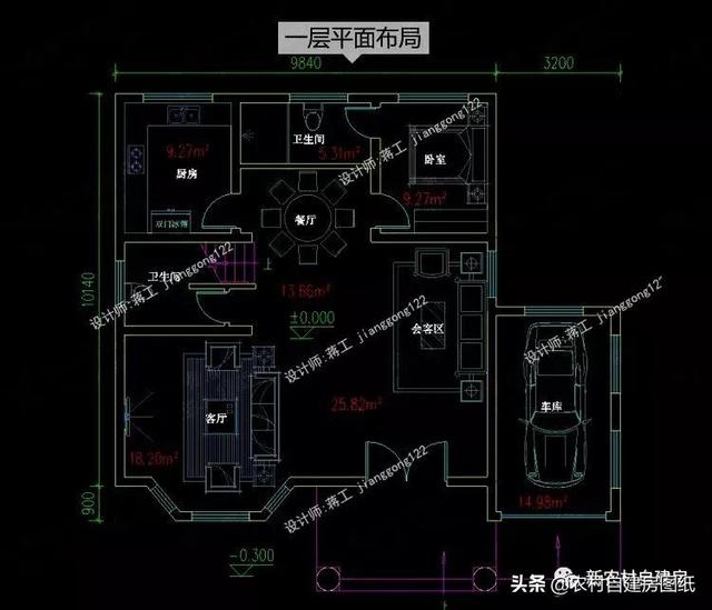 4款帶車庫的二層別墅設(shè)計(jì)圖，在農(nóng)村建房戶型中，建的最多的還是經(jīng)濟(jì)實(shí)用的二層別墅，面積不需要太大，功能要齊全，堂屋、車庫、