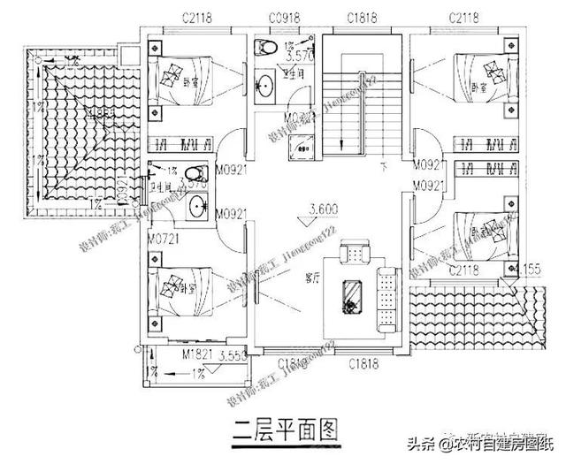 4款帶車庫的二層別墅設(shè)計(jì)圖，在農(nóng)村建房戶型中，建的最多的還是經(jīng)濟(jì)實(shí)用的二層別墅，面積不需要太大，功能要齊全，堂屋、車庫、