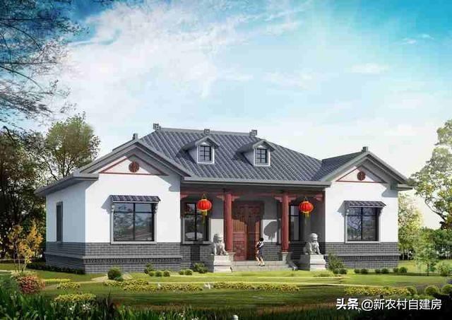 一層農(nóng)村自建別墅設(shè)計(jì)圖，一層別墅雖沒有豪華壯觀外觀，但舒適度實(shí)用性是高層別墅沒法比的。