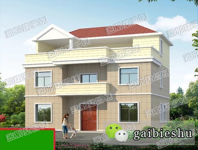 三層簡單農(nóng)村自建房設(shè)計戶型，13×10米造價35萬，外觀簡潔大氣