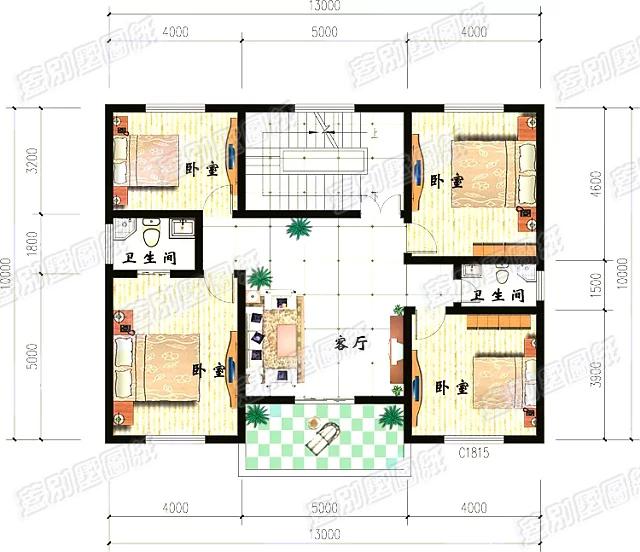 三層簡單農(nóng)村自建房設(shè)計戶型，13×10米造價35萬，外觀簡潔大氣