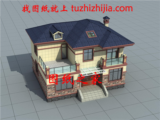 130平方米農(nóng)村兩層別墅圖紙及效果圖12X11米