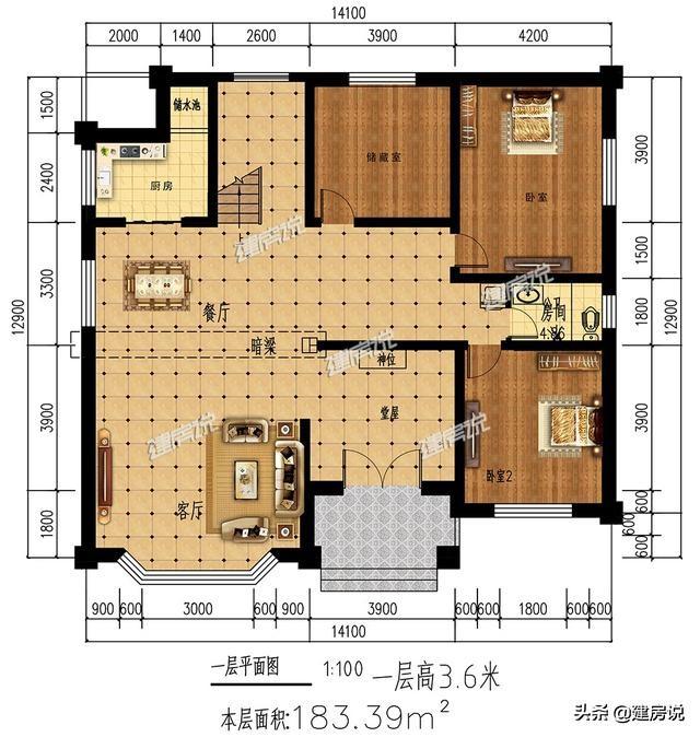 4款帶堂屋+車庫(kù)的別墅設(shè)計(jì)圖，這才是適合農(nóng)村的好戶型！建棟在老家居住舒適舒心，一百年都不過時(shí)。