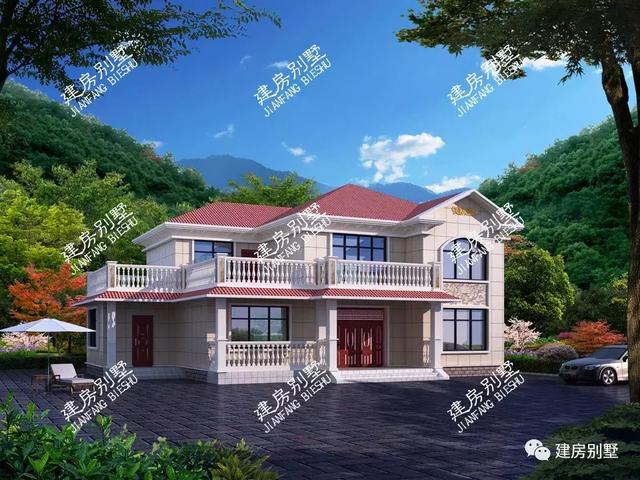 開間15米多的兩層自建房設(shè)計(jì)圖，這兩棟別墅的顏值都好高