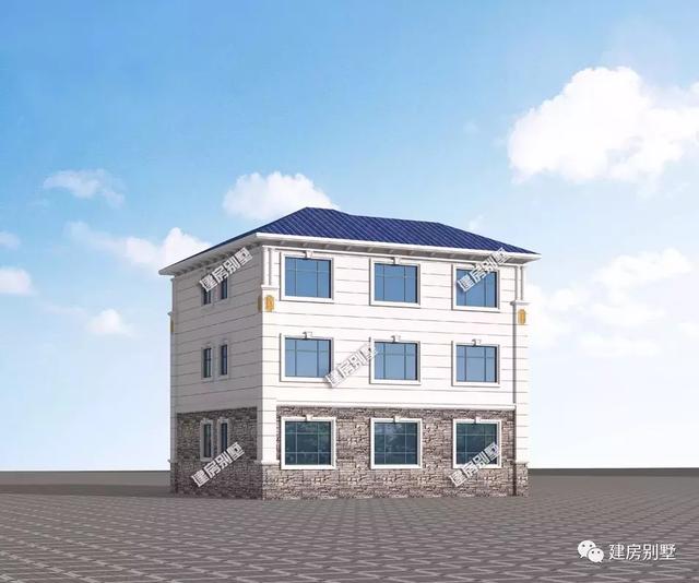 農(nóng)村簡歐式風格別墅設(shè)計圖，客廳挑空，施工難度不大、造價不算太高