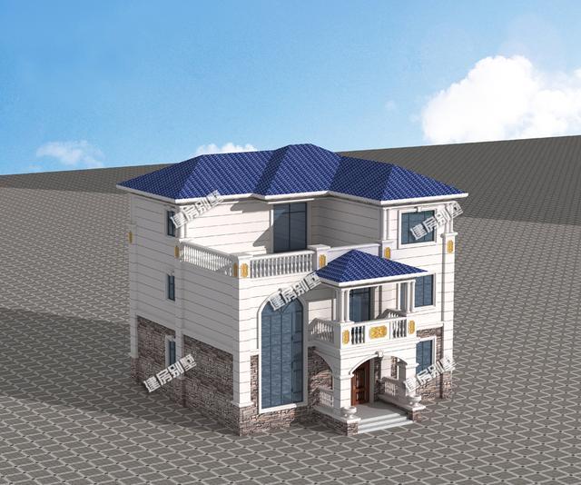 復(fù)式三層別墅設(shè)計(jì)圖，12.4×13.3米，布局合理，節(jié)省空間