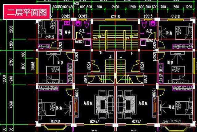 農(nóng)村二層半自建別墅施工圖水電圖，18x12米，戶型美觀，造價(jià)經(jīng)濟(jì)