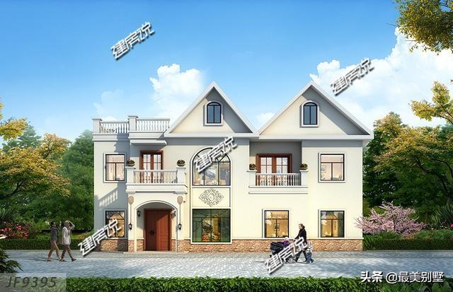 歐式三層別墅設(shè)計圖，自帶車庫和露臺，是農(nóng)村建房首選