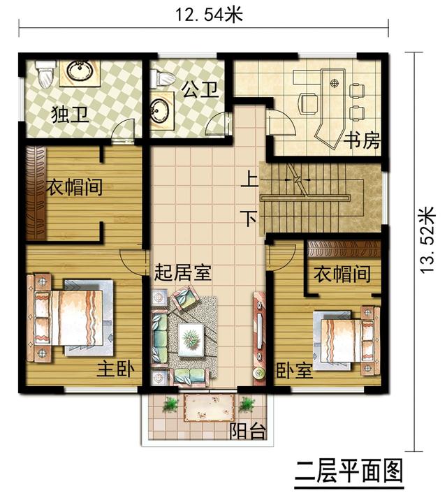 三層農(nóng)村住宅設(shè)計(jì)圖，13.52x12.54米，來(lái)看人人喜愛(ài)的歐式戶型到底好在哪里？