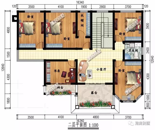 大面寬設(shè)計(jì)的兩棟自建房設(shè)計(jì)圖，第一棟配多邊形窗，采光好，第二棟面寬20米。