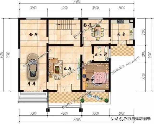 3款帶柴火灶的農(nóng)村別墅設(shè)計圖，二款二層經(jīng)濟實用型，一款三層時尚大氣型