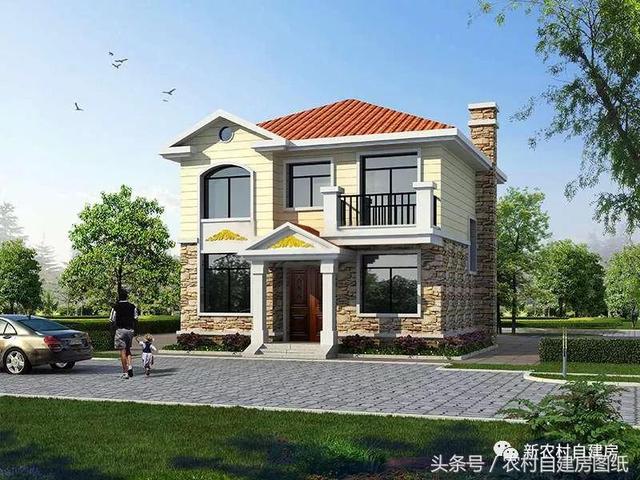 5款農(nóng)村自建房設(shè)計(jì)圖，小別墅很簡單，施工容易，造價(jià)便宜。