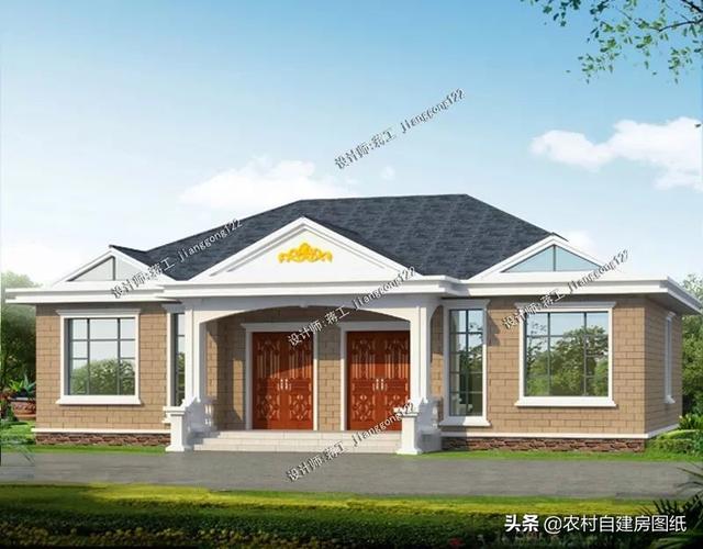 一層雙拼別墅設(shè)計圖，兩戶三十萬四間房，可養(yǎng)老可度假