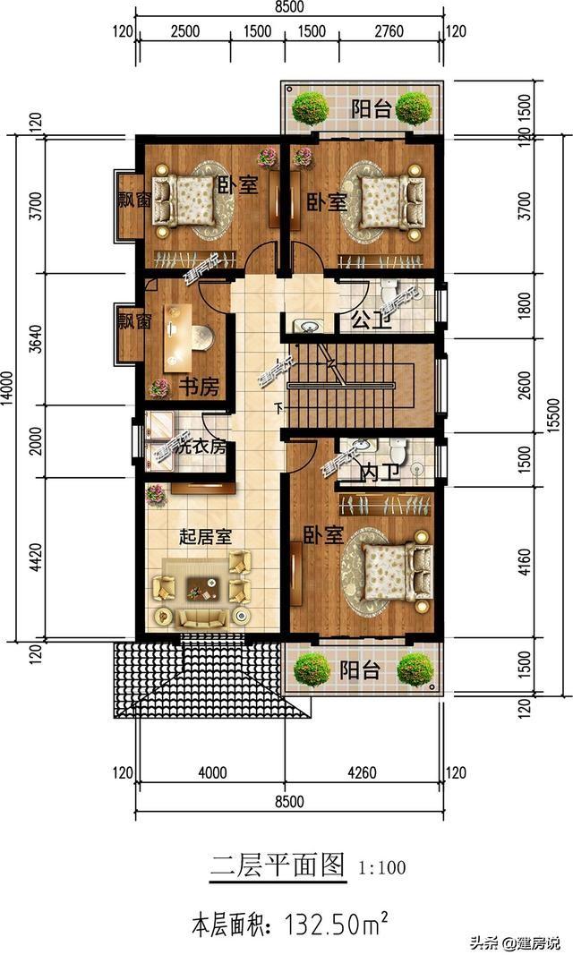 3款二層別墅設計圖，肯定是有一款是適合你的，快把圖紙收藏好了不后悔
