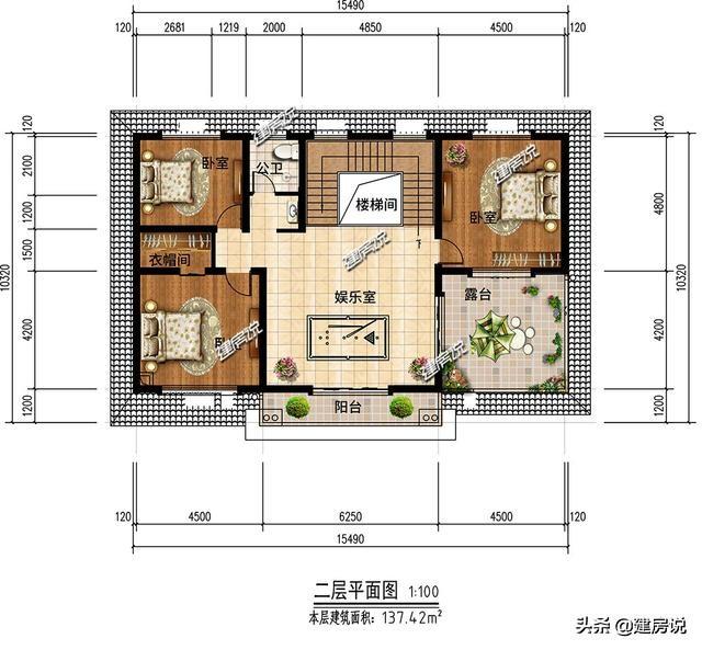 3款二層別墅設計圖，肯定是有一款是適合你的，快把圖紙收藏好了不后悔
