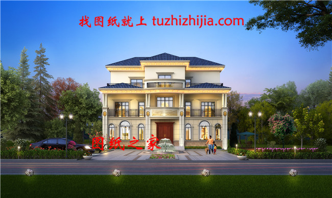 獨(dú)棟別墅戶型圖帶外觀效果圖，三層別墅設(shè)計(jì)方案推薦