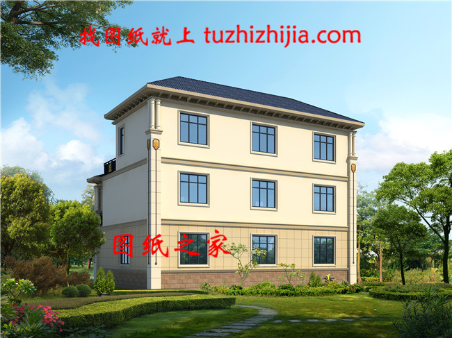 獨(dú)棟別墅戶型圖帶外觀效果圖，三層別墅設(shè)計(jì)方案推薦