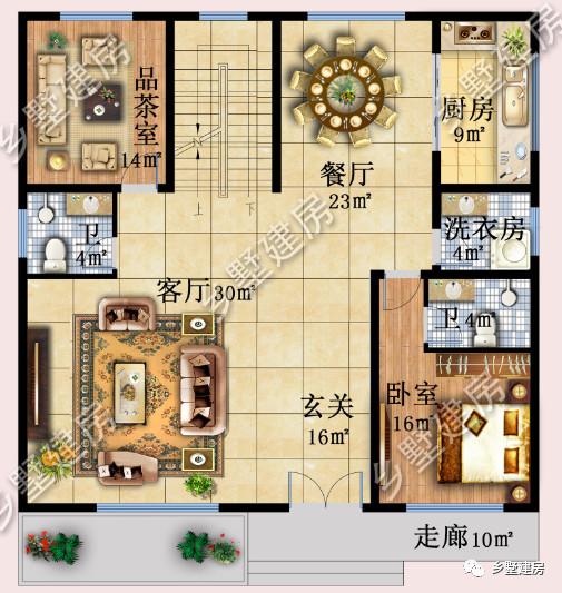 兩層簡歐風(fēng)別墅設(shè)計圖，地下室+挑空客廳，不僅僅只是實用，美觀度也很高。農(nóng)村自建房中的完美選擇