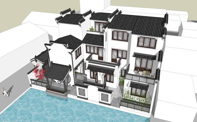 江西吉安別墅項目概況：中式別墅設計圖，占地140平左右