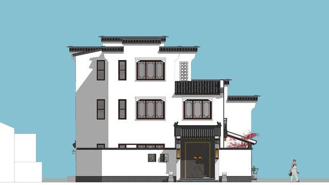 江西吉安別墅項目概況：中式別墅設計圖，占地140平左右