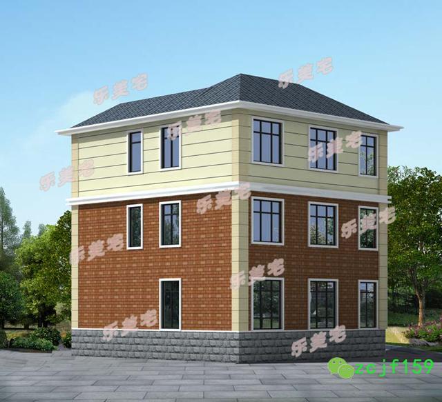 100平米左右農(nóng)村三層別墅房屋住宅設(shè)計圖，本戶型外形清新簡潔，內(nèi)部的空間規(guī)劃緊湊，簡單易建