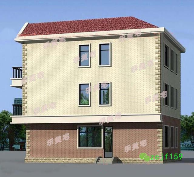 100平米左右農(nóng)村三層別墅房屋住宅設(shè)計圖，本戶型外形清新簡潔，內(nèi)部的空間規(guī)劃緊湊，簡單易建