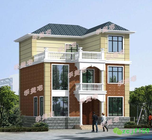 100平米左右農(nóng)村三層別墅房屋住宅設(shè)計圖，本戶型外形清新簡潔，內(nèi)部的空間規(guī)劃緊湊，簡單易建